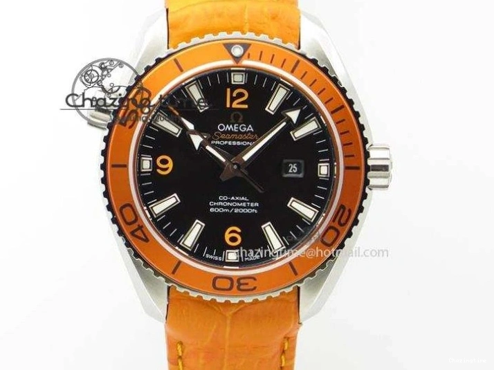 0214 Sporty Globemaster Master Chronometer SS RG V6F Best Edition Black Dial On Brown Leather Strap A 8270